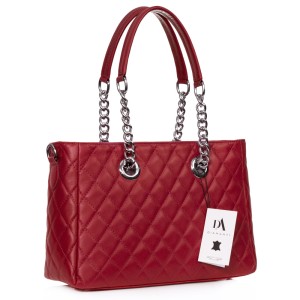 Geanta dama din piele naturala DiAmanti Lucia Rosu Inchis